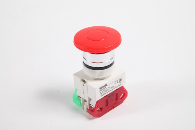 Кнопка красная с фиксацией AE-22 Гриб 220В ВK-22 1 1но+1нз