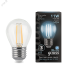 Лампа светодиодная LED 11 Вт 830 Лм 4100К белая Е27 Шар Filament Gauss