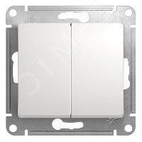GLOSSA Переключатель двухклавишный в рамку белый схема 6 GLOSSA Переключатель двухклавишный в рамку белый схема 6
