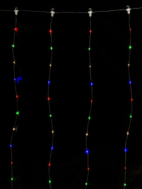 Гирлянда светодиодная "Роса - занавес" 2х2 м, 200LED, многоцветн., ПДУ, USB, IP20, TDM