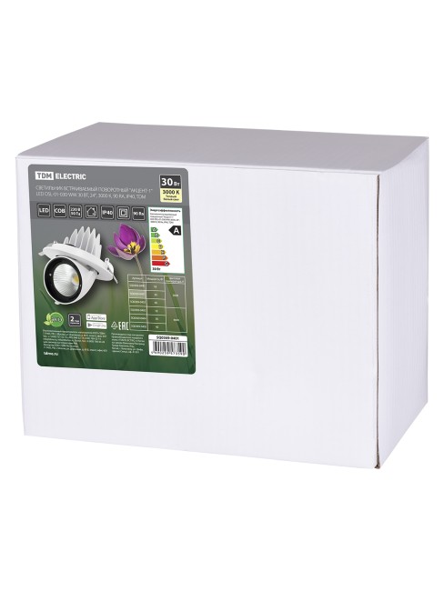 Светильник встраиваемый поворотный "Акцент-1" LED DSL-01-030-WW 30 Вт, 24°, 3000 К, 90 Ra, IP40, TDM Светильник встраиваемый поворотный "Акцент-1" LED DSL-01-030-WW 30 Вт, 24°, 3000 К, 90 Ra, IP40, TDM