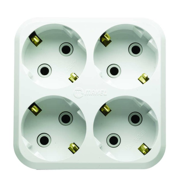 Разветвитель 4-м с заземл. (NEW) Makel 10001205 Разветвитель 4-м с заземл. (NEW) Makel 10001205