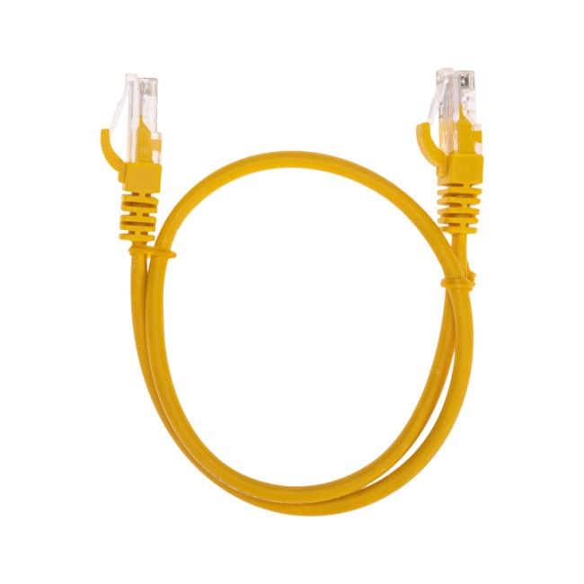 Патч-корд U/UTP, CAT 5e, RJ45-RJ45, 26AWG, LSZH, желтый, 0,5м  REXANT