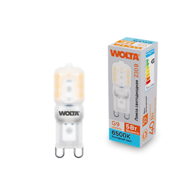 Светодиодная лампа WOLTA WSTD-JCD-5W6KG9-P 5Вт 6500K G9