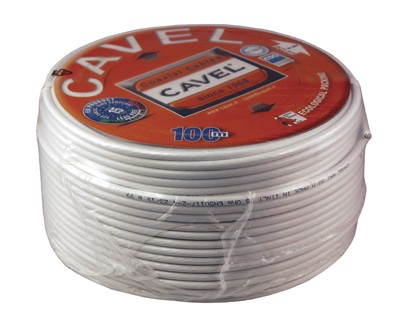 Кабель коаксиальный SAT 50 M, Cu/Al/CuSn, 64%, 75Ом, 100м, INDOOR, белый CAVEL 