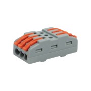 Клемма СМК 222-423 проходная 3 полюса (0,08-4 мм²), серая (25 шт./уп.) REXANT Клемма СМК 222-423 проходная 3 полюса (0,08-4 мм²), серая (25 шт./уп.) REXANT