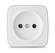 Розетка 1-м ОП Электра 10А IP20 без заземл. бел. Союз 0011 Розетка 1-м ОП Электра 10А IP20 без заземл. бел. Союз 0011