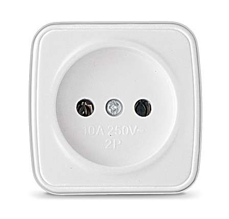 Розетка 1-м ОП Электра 10А IP20 без заземл. бел. Союз 0011 Розетка 1-м ОП Электра 10А IP20 без заземл. бел. Союз 0011