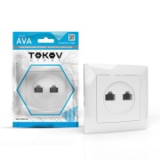 Розетка компьютерная 2-м СП AVA в сборе бел. TOKOV LIGHT TKL-AV-RC2-C01 Розетка компьютерная 2-м СП AVA в сборе бел. TOKOV LIGHT TKL-AV-RC2-C01