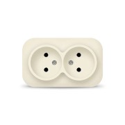 Розетка 2-м ОП 10А IP20 без заземл. сл. кость IONICH 1427 Розетка 2-м ОП 10А IP20 без заземл. сл. кость IONICH 1427