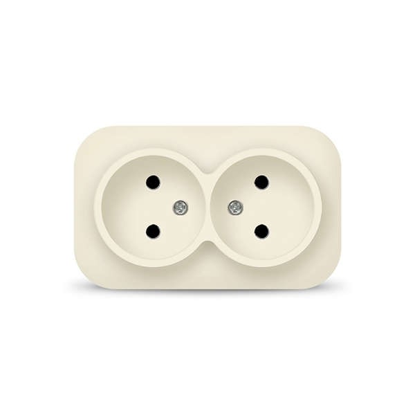 Розетка 2-м ОП 10А IP20 без заземл. сл. кость IONICH 1427 Розетка 2-м ОП 10А IP20 без заземл. сл. кость IONICH 1427