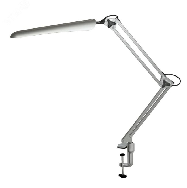 Светильник настольный Гермес серебристый LED 8Вт сенсорный выключатель струбцина 2 звена Светильник настольный Гермес серебристый LED 8Вт сенсорный выключатель струбцина 2 звена