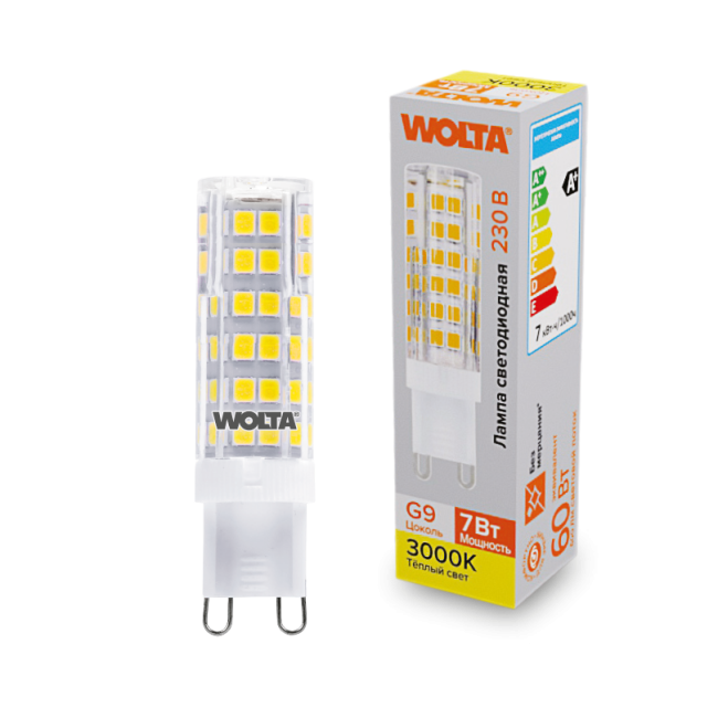 Светодиодная лампа WOLTA WSTD-JCD-7W3KG9-C 7Вт 3000K G9
