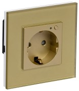 iTEQ SMART-розетка 16А с поддержкой WIFI+BLE со стеклянной рамкой и защитными шторками золотая ONI iTEQ SMART-розетка 16А с поддержкой WIFI+BLE со стеклянной рамкой и защитными шторками золотая ONI