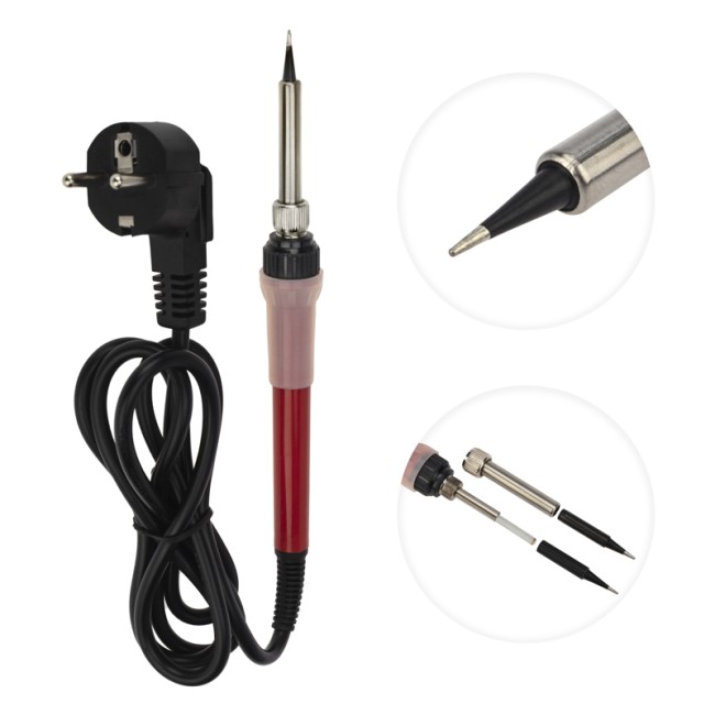 Паяльник с керам. нагревателем, серия Japan type, 60Вт, 230В, запасное жало, блистер REXANT