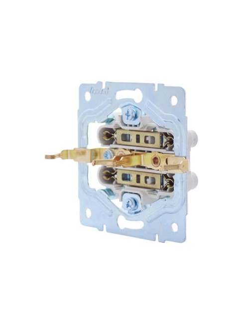 Розетка 2-м СП VESNA с заземл. со шторками ПБТ бел. LEZARD 742-0200-178B