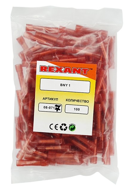 Соединительная гильза изолированная L-27.3 мм нейлон 0.5-1.5 мм² (ГСИ(н) 1.5/ГСИ-н 0,5-1,5) красная REXANT Соединительная гильза изолированная L-27.3 мм нейлон 0.5-1.5 мм² (ГСИ(н) 1.5/ГСИ-н 0,5-1,5) красная REXANT