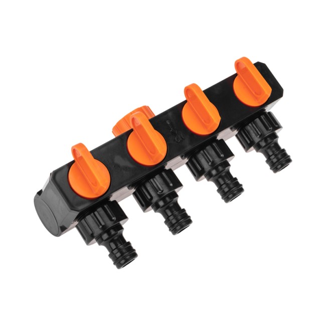 Разветвитель для шланга на 4 канала 1/2"-3/4" ЧЕТЫРЕ СЕЗОНА