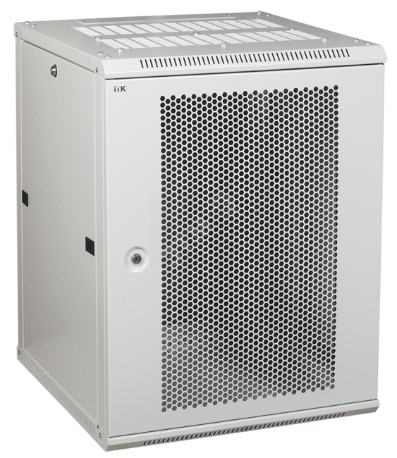 Шкаф LINEA W 12U 600x600 мм дверь перфорированная RAL7035