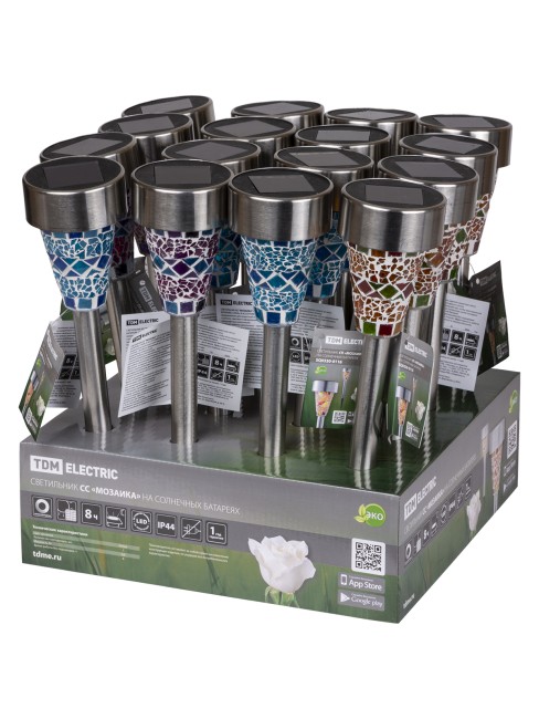 Светильник СС "Мозаика" на солнечных батареях, сталь, в ассортименте, ДБ, TDM Светильник СС "Мозаика" на солнечных батареях, сталь, в ассортименте, ДБ, TDM