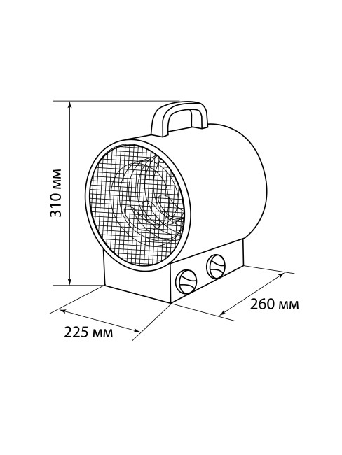 Тепловая пушка ТПК-БО, 3 кВт, круглый корпус, терморегулятор, TDM