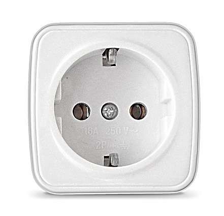 Розетка 1-м ОП Электра 16А IP20 с заземл. бел. Союз 0012 Розетка 1-м ОП Электра 16А IP20 с заземл. бел. Союз 0012