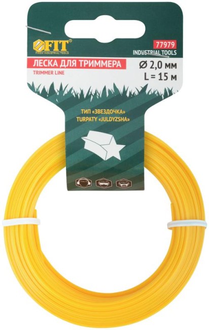 Леска для садовых триммеров "Звездочка" 2.0ммх15м FIT 77979 Леска для садовых триммеров "Звездочка" 2.0ммх15м FIT 77979