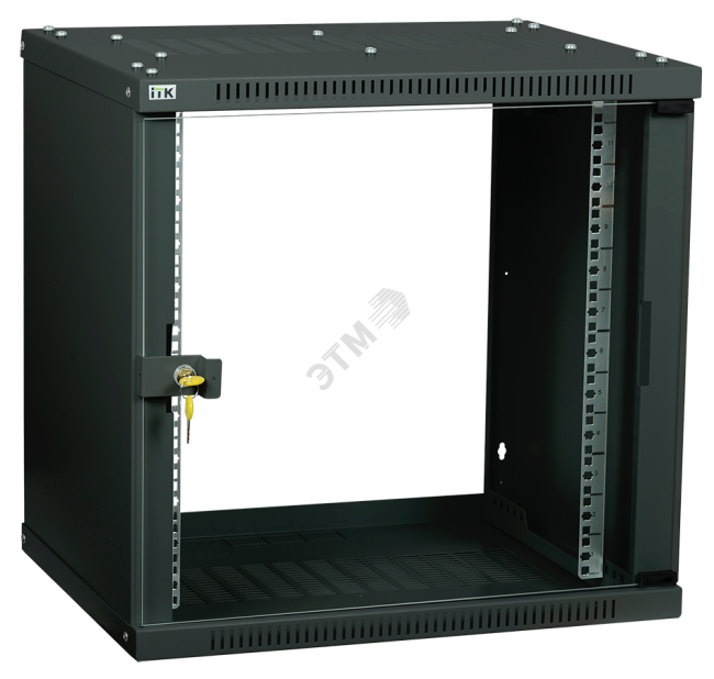 Шкаф LINEA WE 6U 550x350мм дверь стекло черный