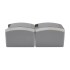 Блок вертикальный 2 розетки (керамика) INDUSTRIAL IP54 с заземлением, о/у, серый KRANZ