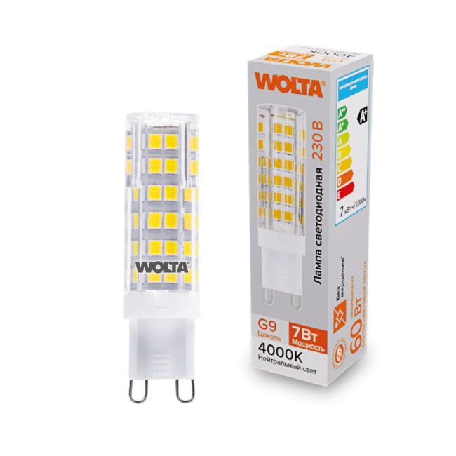 Светодиодная лампа WOLTA WSTD-JCD-7W4KG9-C 7Вт 4000K G9