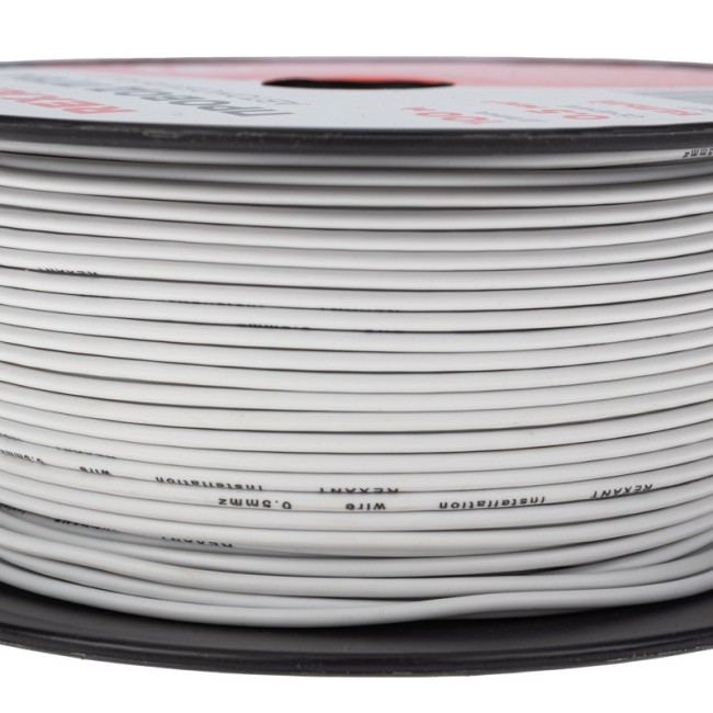 Провод ПГВА REXANT 1х0.50 мм², белый, бухта 100 м