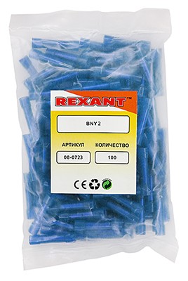 Соединительная гильза изолированная L-27.3 мм нейлон 1.5-2.5 мм² (ГСИ(н) 2.5/ГСИ-н 1,5-2,5) синяя REXANT Соединительная гильза изолированная L-27.3 мм нейлон 1.5-2.5 мм² (ГСИ(н) 2.5/ГСИ-н 1,5-2,5) синяя REXANT