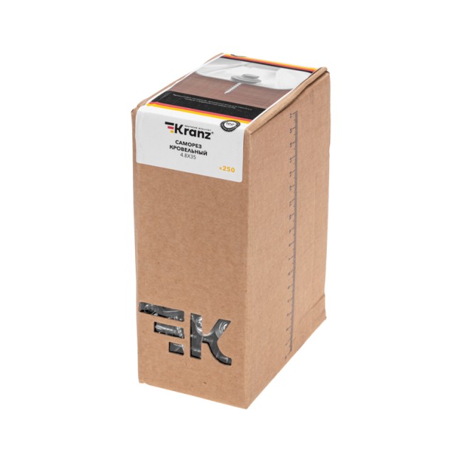 Саморез кровельный 4,8х35, цинк, короб (250 шт/уп) KRANZ Саморез кровельный 4,8х35, цинк, короб (250 шт/уп) KRANZ