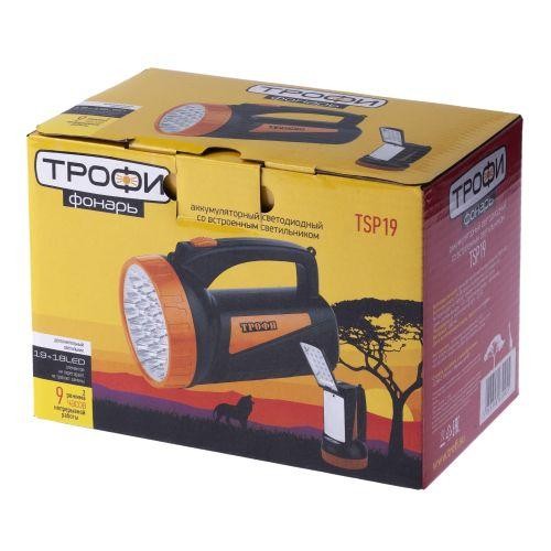Фонарь-прожектор аккумуляторный TSP19 19 + 18LED аккум. 4В 2А.ч ЗУ 220В (картон. упак.) Трофи C0045552/Б0008436 Фонарь-прожектор аккумуляторный TSP19 19 + 18LED аккум. 4В 2А.ч ЗУ 220В (картон. упак.) Трофи C0045552/Б0008436