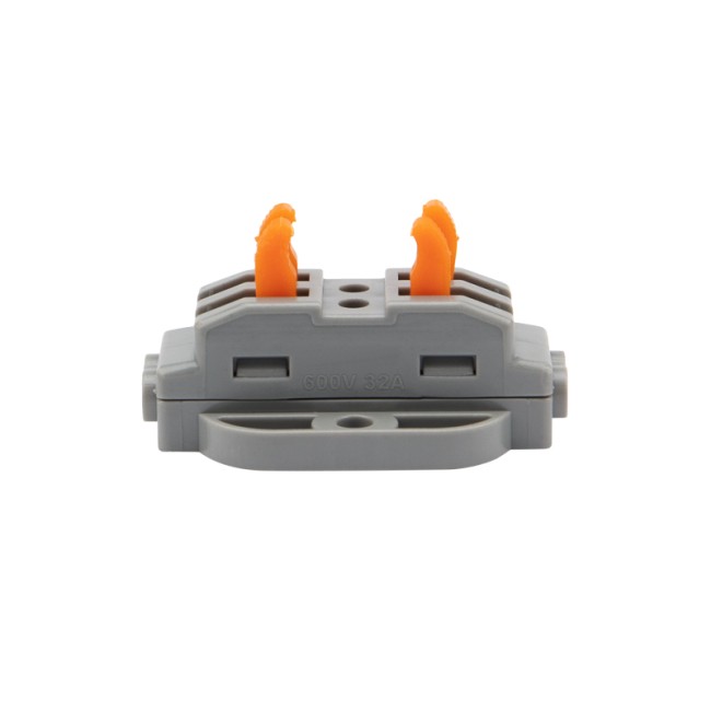 Клемма СМК 222-422P проходная 2 полюса, с монтажной площадкой (0,08-4 мм²), серая (50 шт./уп.) REXANT