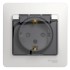 GLOSSA Розетка с заземлением со шторками с крышкой белая в сборе IP44 GLOSSA Розетка с заземлением со шторками с крышкой белая в сборе IP44
