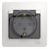 GLOSSA Розетка с заземлением со шторками с крышкой белая в сборе IP44 GLOSSA Розетка с заземлением со шторками с крышкой белая в сборе IP44