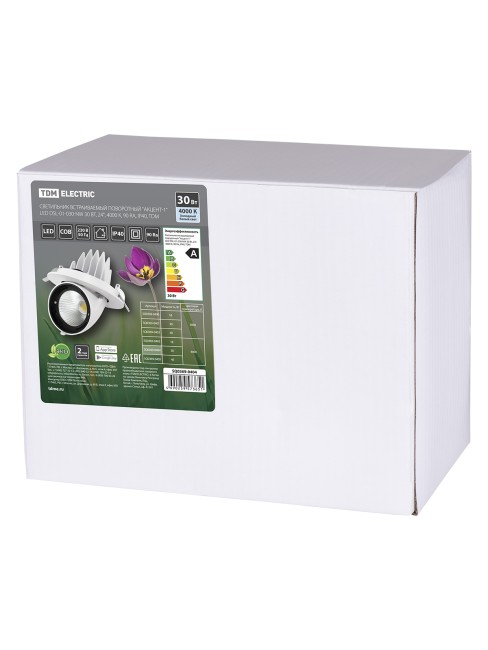 Светильник встраиваемый поворотный "Акцент-1" LED DSL-01-030-NW 30 Вт, 24°, 4000 К, 90 Ra, IP40, TDM Светильник встраиваемый поворотный "Акцент-1" LED DSL-01-030-NW 30 Вт, 24°, 4000 К, 90 Ra, IP40, TDM