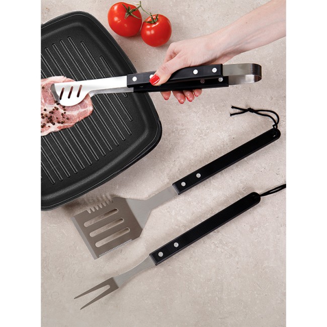 Набор щипцы, вилка и лопатка для гриля, в блистере СОКОЛ
