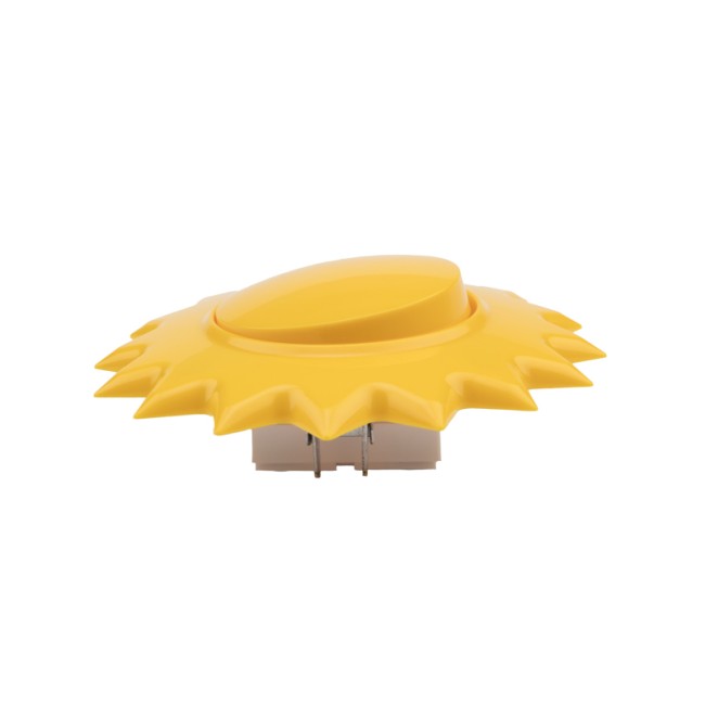 Выключатель одноклавишный KRANZ HAPPY Солнце скрытой установки, желтый Выключатель одноклавишный KRANZ HAPPY Солнце скрытой установки, желтый