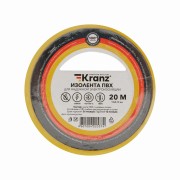 Изолента ПВХ 0,13х15 мм, 20 м, желтая KRANZ