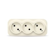 Розетка 3-м ОП 10А IP20 без заземл. сл. кость IONICH 1450 Розетка 3-м ОП 10А IP20 без заземл. сл. кость IONICH 1450