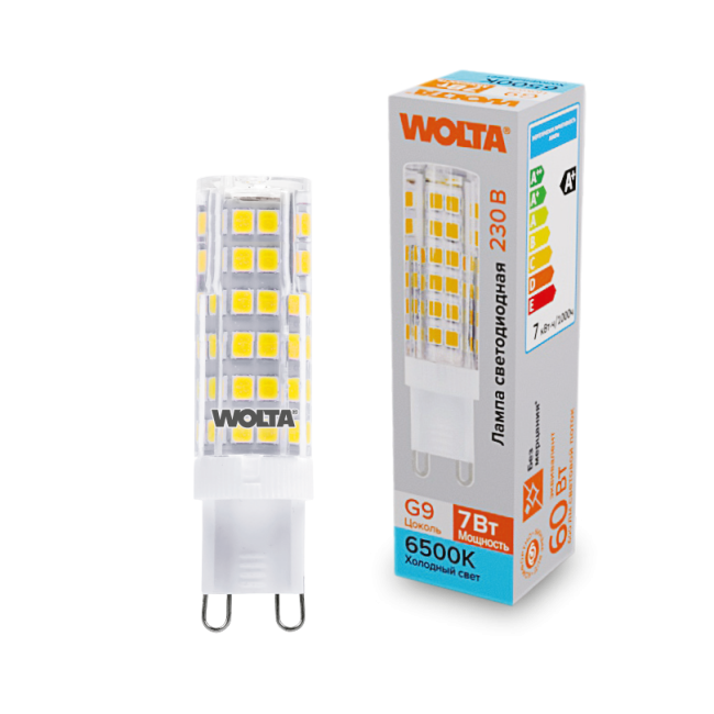 Светодиодная лампа WOLTA WSTD-JCD-7W6KG9-C 7Вт 6500K G9