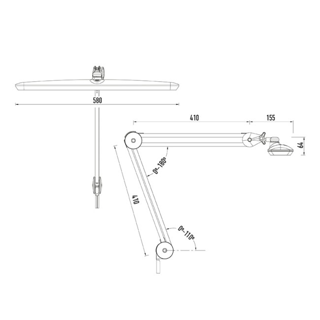 Лампа настольная бестеневая, струбцина, Blue Stream, 117 SMD LED, диммер (4 уровня), белая REXANT Лампа настольная бестеневая, струбцина, Blue Stream, 117 SMD LED, диммер (4 уровня), белая REXANT