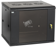 Шкаф настенный 19' LINEA W 9U 600x600мм стеклянная дверь RAL9005