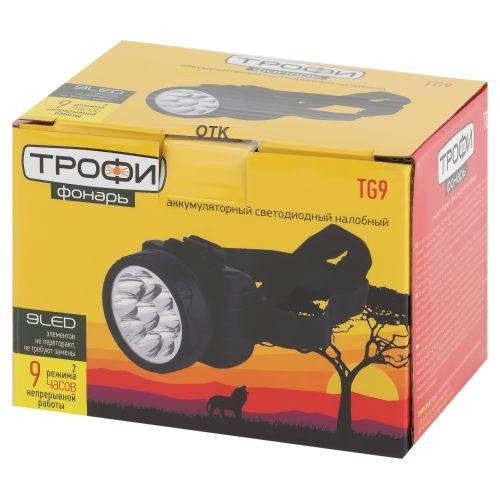Фонарь аккумуляторный налобный TG9 9LED аккум. 4В 0.9А.ч ЗУ 220В (картон. упак.) Трофи C0045557 Фонарь аккумуляторный налобный TG9 9LED аккум. 4В 0.9А.ч ЗУ 220В (картон. упак.) Трофи C0045557
