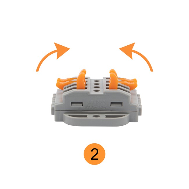 Клемма СМК 222-424P проходная 4 полюса, с монтажной площадкой (0,08-4 мм²), серая (25 шт./уп.) REXANT