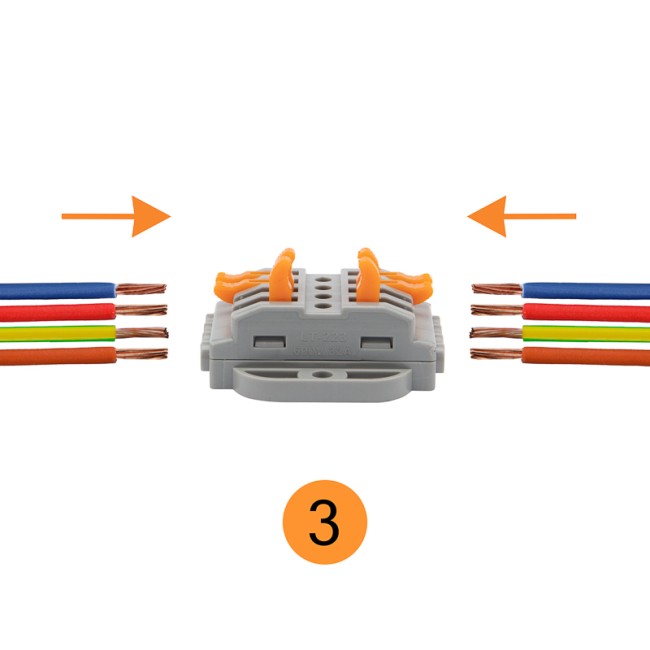 Клемма СМК 222-424P проходная 4 полюса, с монтажной площадкой (0,08-4 мм²), серая (25 шт./уп.) REXANT