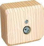 ЭТЮД Розетка телевизионная TV наружная IP20 сосна ЭТЮД Розетка телевизионная TV наружная IP20 сосна