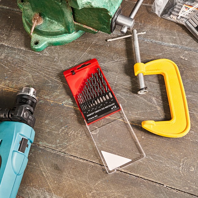 Набор сверл по металлу (HSS) диаметр 1.5-6.5 мм (13 шт.) Kranz